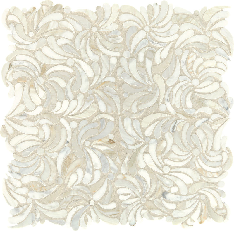 Daltile Lavaliere 11" x 12"-Natural Stone Mosaic-Daltile-Calacatta Gold-11" x 12"-State Tile