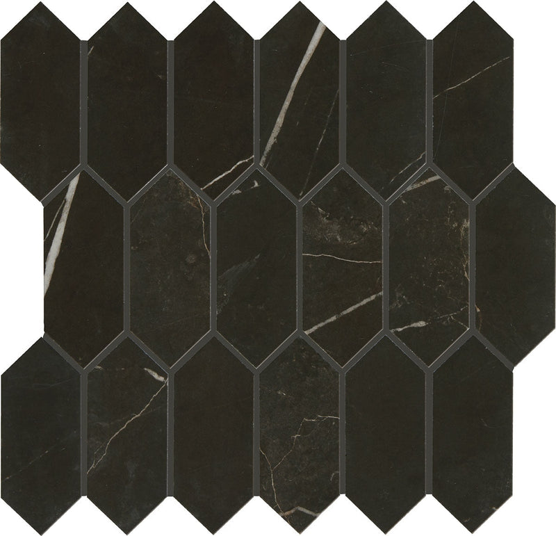 Daltile Marble Attache HEX 12.4" x 12.6"-Porcelain Mosaic-Daltile-Nero-12.4" x 12.6"-State Tile