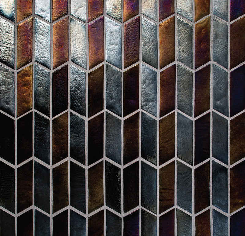 Daltile Illuminary Accordian 12" x 12"-Glass Mosaic-Daltile-Kindle Blend-12" x 12"-State Tile