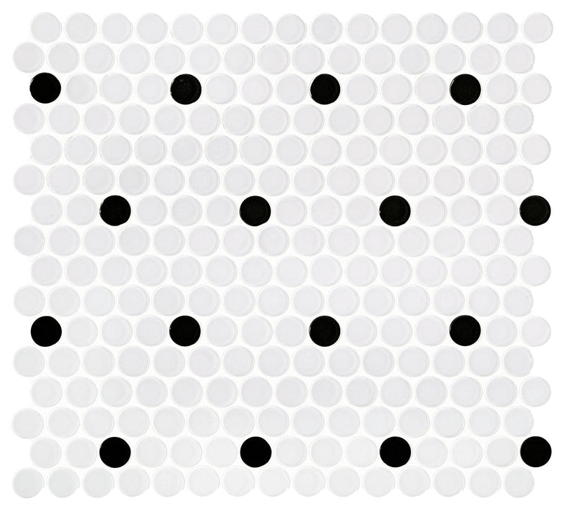 Daltile Retro Rounds 12" x 12"-Porcelain Mosaic-Daltile-Polka Dot Gloss-12" x 12"-State Tile