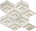 Daltile Lavaliere 12" x 14"-Natural Stone Mosaic-Daltile-Alluring White Brass-12" x 14"-State Tile