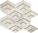 Daltile Lavaliere 12" x 14"-Natural Stone Mosaic-Daltile-Alluring White Brass-12" x 14"-State Tile