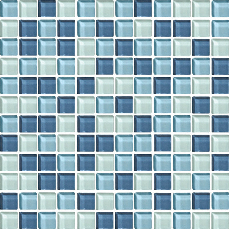 Daltile Color Wave 1 x 1 12" x 12"-Glass Mosaic-Daltile-Winter Blues-12" x 12"-State Tile