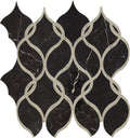 Daltile Lavaliere 12" x 13"-Stone & Glass Mosaic-Daltile-Nero Marquina Antique Mirror-12" x 13"-State Tile