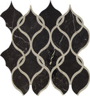 Daltile Lavaliere 12" x 13"-Stone & Glass Mosaic-Daltile-Nero Marquina Antique Mirror-12" x 13"-State Tile