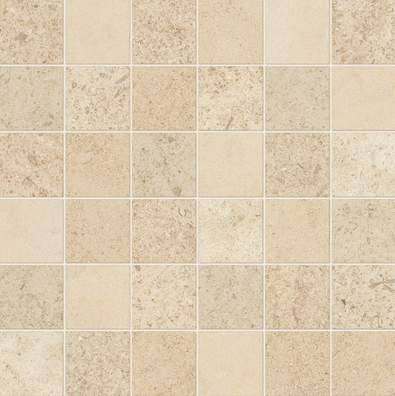 Daltile Parksville Stone 2 X 2 12" x 12"-Natural Stone Mosaic-Daltile-Kalahari Beige Mosaic-12" x 12"-State Tile