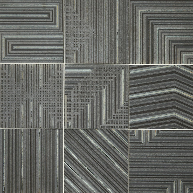 Daltile Geometric Fusion 8" x 8"-Porcelain Tile-Daltile-Graphite-8" x 8"-State Tile