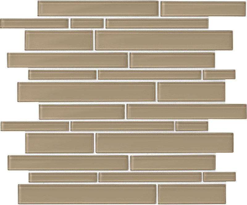 Daltile Amity Linear 12" x 14"-Glass Mosaic-Daltile-Brown-12" x 14"-State Tile