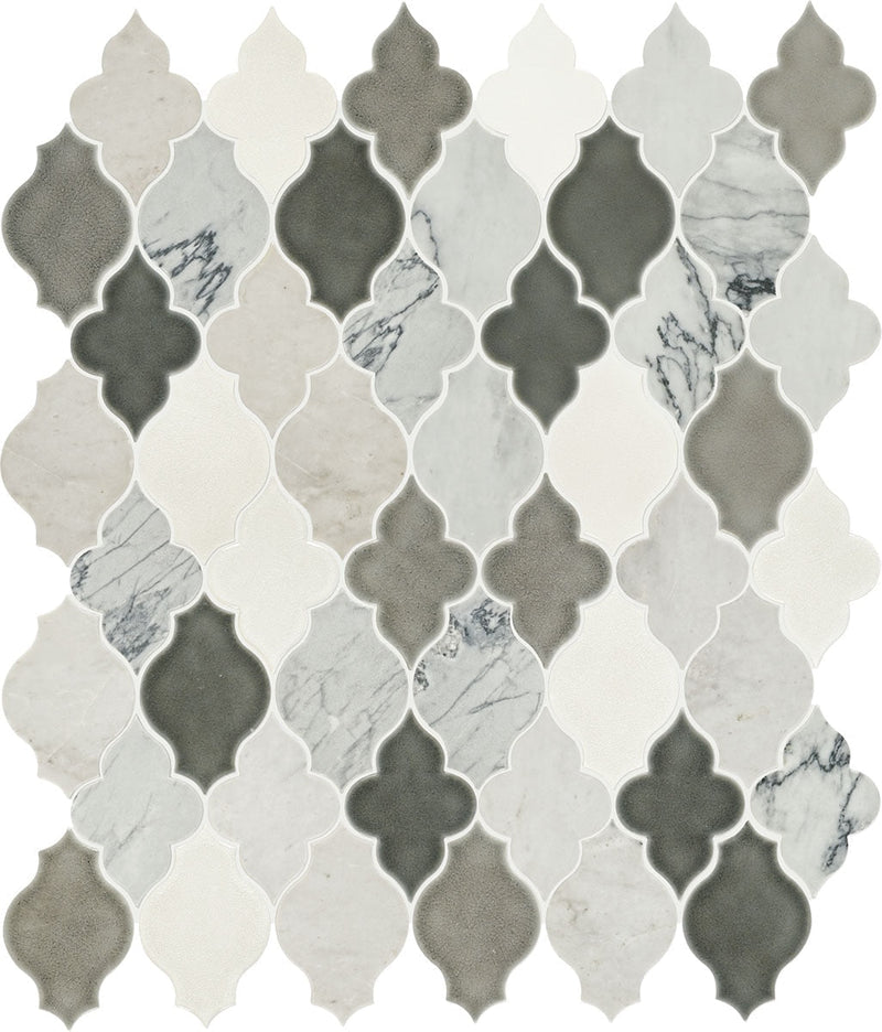 Daltile Raine 11.25" x 13.37"-Marble Mosaic-Daltile-Cirrus Storm Blend-11.25" x 13.37"-State Tile