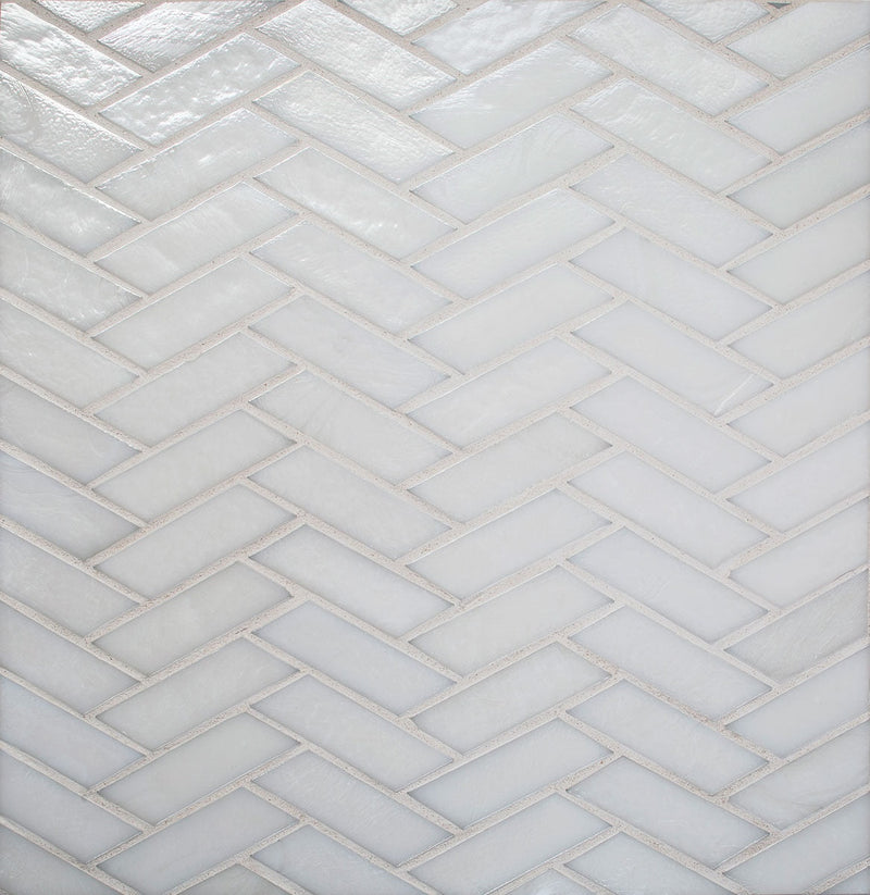 Daltile Illuminary Herringbone 12" x 12"-Glass Mosaic-Daltile-Icicle-12" x 12"-State Tile
