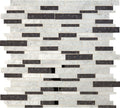 Daltile Lavaliere 11" x 13"-Natural Stone Mosaic-Daltile-Carrara White Black Antique Mirror-11" x 13"-State Tile