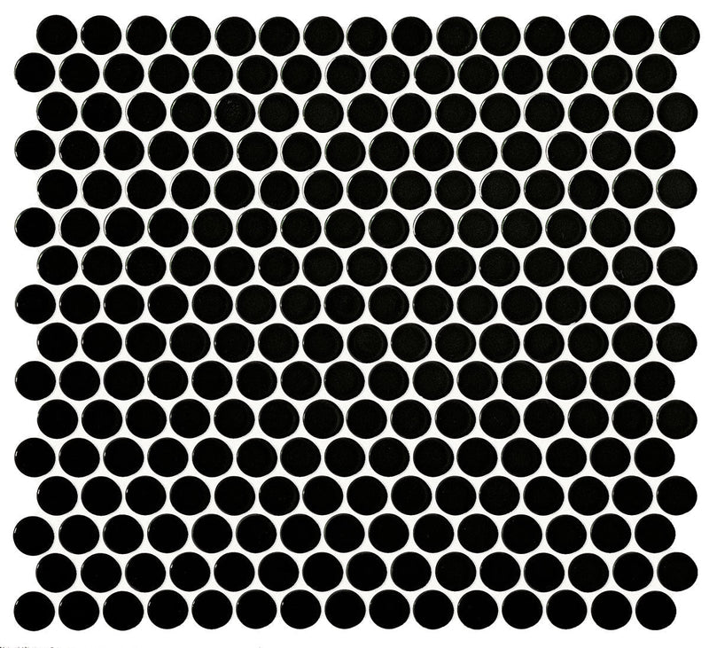 Daltile Retro Rounds 12" x 12"-Porcelain Mosaic-Daltile-Canvas Black Gloss-12" x 12"-State Tile