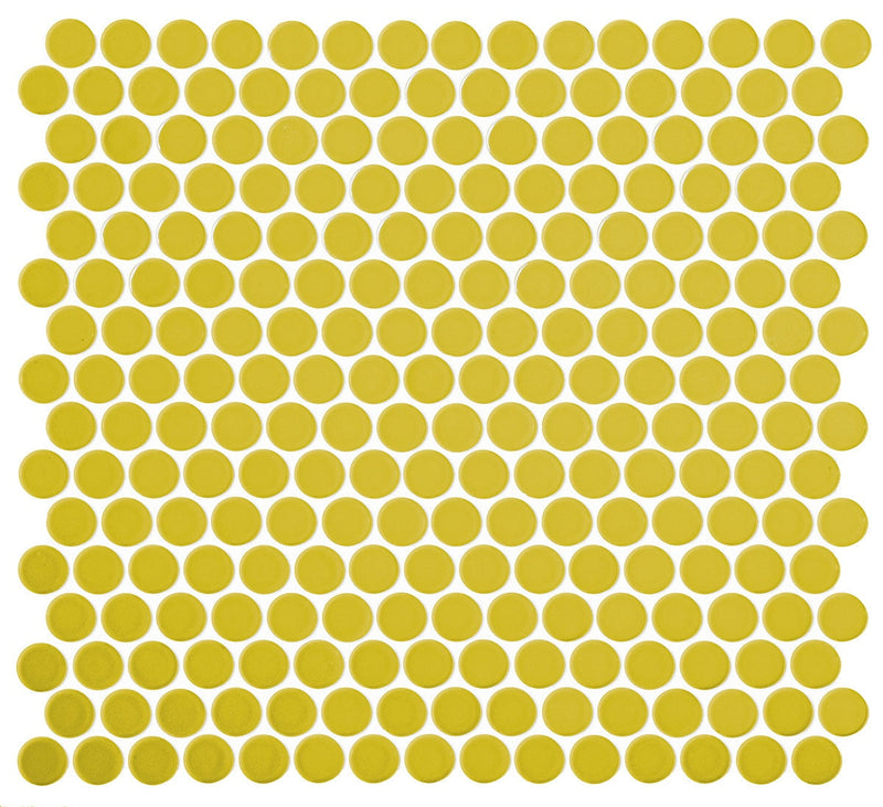 Daltile Retro Rounds 12" x 12"-Porcelain Mosaic-Daltile-Daffodil Yellow-12" x 12"-State Tile