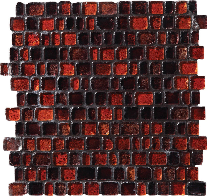Daltile Jewel Tide 12.18" x 12.31"-Glass Mosaic-Daltile-Bonfire-12.18" x 12.31"-State Tile