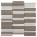 Daltile Simplystick Mosaix 11.81" x 11.81"-Stone & Glass Mosaic-Daltile-Chenille White And Glass Blend-11.81" x 11.81"-State Tile