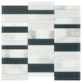 Daltile Simplystick Mosaix 11.81" x 11.81"-Stone & Glass Mosaic-Daltile-Carrara White And Glass Blend-11.81" x 11.81"-State Tile