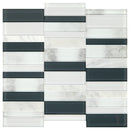 Daltile Simplystick Mosaix 11.81" x 11.81"-Stone & Glass Mosaic-Daltile-Carrara White And Glass Blend-11.81" x 11.81"-State Tile