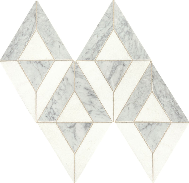 Daltile Lavaliere 10" x 18"-Natural Stone Mosaic-Daltile-Carrar White Thassos White-10" x 18"-State Tile