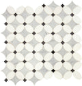 Daltile Lavaliere 14" x 14"-Natural Stone Mosaic-Daltile-Carrara Thassos Black Antique Mirror-14" x 14"-State Tile