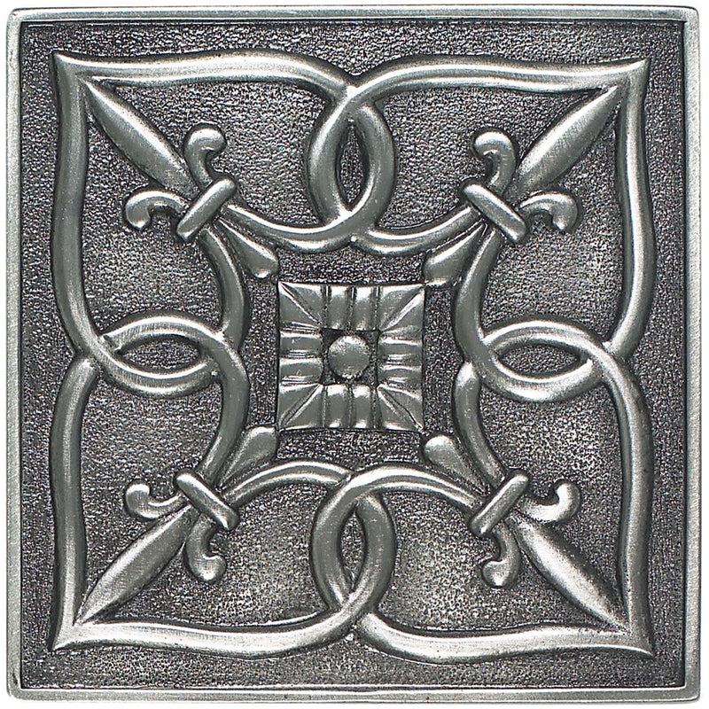 Daltile Massalia Deco Fleur De Lis 4" x 4"-Metal Tile-Daltile-Pewter-4" x 4"-State Tile
