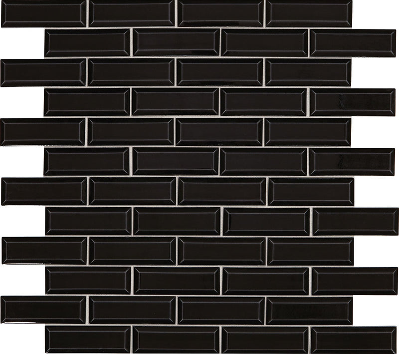 Daltile Revalia 2 x 6 11.69" x 14.63"-Ceramic Mosaic-Daltile-Gala Black-11.69" x 14.63"-State Tile
