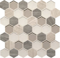 Daltile Idyllic Blends HEX 11" x 11"-Stone & Glass Mosaic-Daltile-Serene Storm-11" x 11"-State Tile