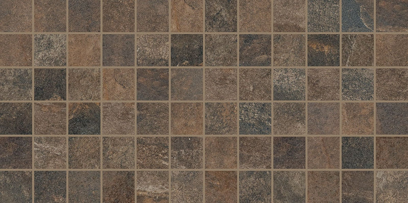 Daltile Slate Attache 2 x 2 12" x 24"-Porcelain Mosaic-Daltile-Multi Brown Mosaic-12" x 24"-State Tile