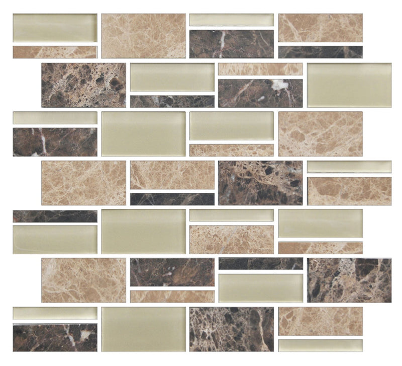 American Olean Color Appeal 3" 11.75" x 12.75"-Glass & Stone Mosaic-American Olean-Pebble Beach-11.75" x 12.75"-State Tile