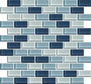 Daltile Color Wave 2 x 1 12" x 13"-Glass Mosaic-Daltile-Winter Blues-12" x 13"-State Tile