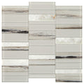 Daltile Simplystick Mosaix 11.81" x 11.81"-Stone & Glass Mosaic-Daltile-Daphne White And Glass Blend-11.81" x 11.81"-State Tile
