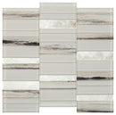 Daltile Simplystick Mosaix 11.81" x 11.81"-Stone & Glass Mosaic-Daltile-Daphne White And Glass Blend-11.81" x 11.81"-State Tile