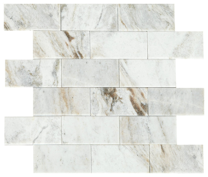 Daltile Simplystick Mosaix 12" x 12"-Natural Stone Mosaic-Daltile-Daphne White-12" x 12"-State Tile
