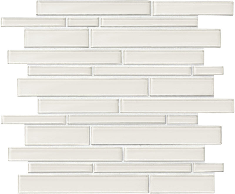 Daltile Amity Linear 12" x 14"-Glass Mosaic-Daltile-White-12" x 14"-State Tile