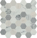 Daltile Raine 2" HEX 12" x 12"-Marble Mosaic-Daltile-Cirrus Storm Hexagon Mosaic-12" x 12"-State Tile