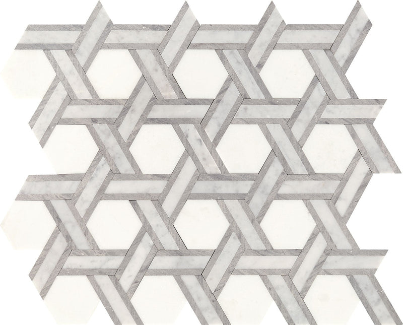 Daltile Fonte 10.25" x 11.43"-Natural Stone Mosaic-Daltile-Heather Harbor Blend-10.25" x 11.43"-State Tile
