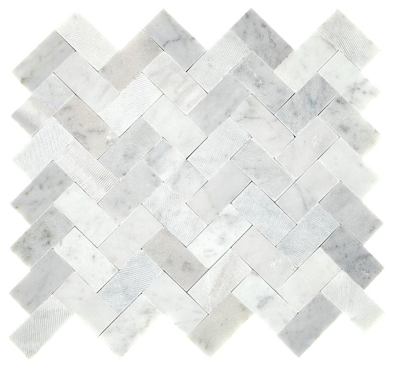 Daltile Minute Mosaix 1 x 2 11" x 11"-Natural Stone Mosaic-Daltile-Carrara White-11" x 11"-State Tile