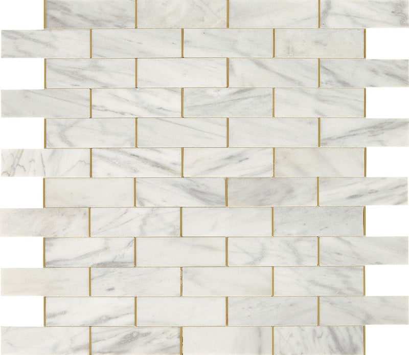 Daltile Lavaliere 11" x 14"-Natural Stone Mosaic-Daltile-Alluring White Brass-11" x 14"-State Tile