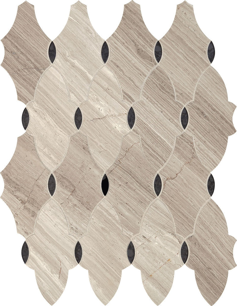 Daltile Lavaliere 10" x 13"-Stone & Glass Mosaic-Daltile-Chenille White Antique Mirror-10" x 13"-State Tile