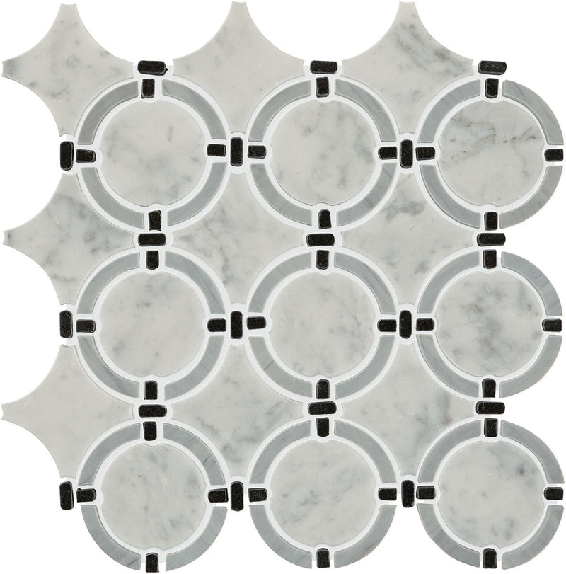 Daltile Raine 12.18" x 13.62"-Marble Mosaic-Daltile-Cirrus Storm Blend-12.18" x 13.62"-State Tile