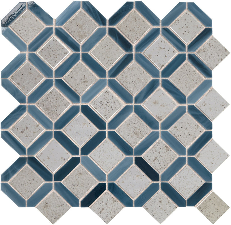 Marazzi Coastal Effects 13" x 13"-Glass Mosaic-Marazzi-Sapphire-13" x 13"-State Tile