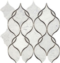 Daltile Lavaliere 12" x 13"-Stone & Glass Mosaic-Daltile-Carrara White Black Antique Mirror-12" x 13"-State Tile