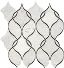 Daltile Lavaliere 12" x 13"-Stone & Glass Mosaic-Daltile-Carrara White Black Antique Mirror-12" x 13"-State Tile