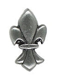 Daltile Massalia Button Fleur De Lis 1" x 1"-Metal Tile-Daltile-Pewter-1" x 1"-State Tile
