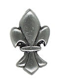 Daltile Massalia Button Fleur De Lis 1" x 1"-Metal Tile-Daltile-Pewter-1" x 1"-State Tile