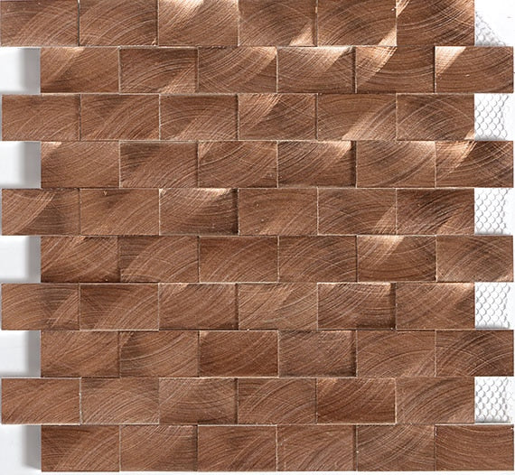 Daltile Structure 1 x 2 11.8" x 11.8"-Metal Mosaic-Daltile-Copper-11.8" x 11.8"-State Tile