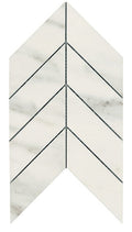 American Olean Ideology Chevron 7.44" x 14.44"-Porcelain Mosaic-American Olean-Carrara White-7.44" x 14.44"-State Tile