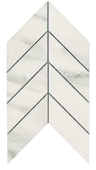 American Olean Ideology Chevron 7.44" x 14.44"-Porcelain Mosaic-American Olean-Carrara White-7.44" x 14.44"-State Tile