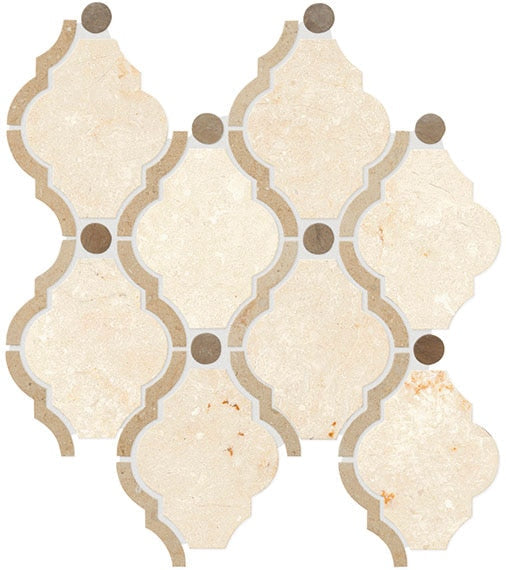 Daltile Decorative Accents Baroque 12" x 14"-Natural Stone Mosaic-Daltile-Latte Blend-12" x 14"-State Tile