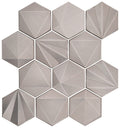 Marazzi GeoMetal Hex 3 x 3 10.88" x 11.63"-Metal Mosaic-Marazzi-Nickel-10.88" x 11.63"-State Tile