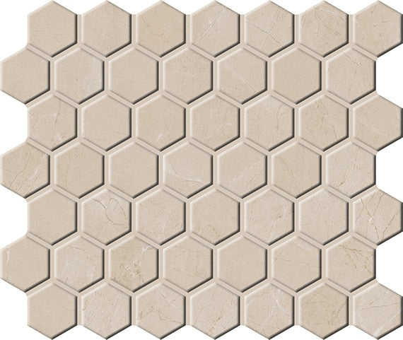 Daltile Perpetuo Hex 10" x 11"-Porcelain Mosaic-Daltile-Elegant Beige-10" x 11"-State Tile